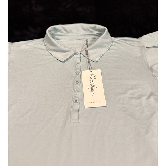WALTER HAGEN Women XL Clubhouse Flutter Sleeve Blue Green Golf Polo New With Tag - Picture 2 of 3